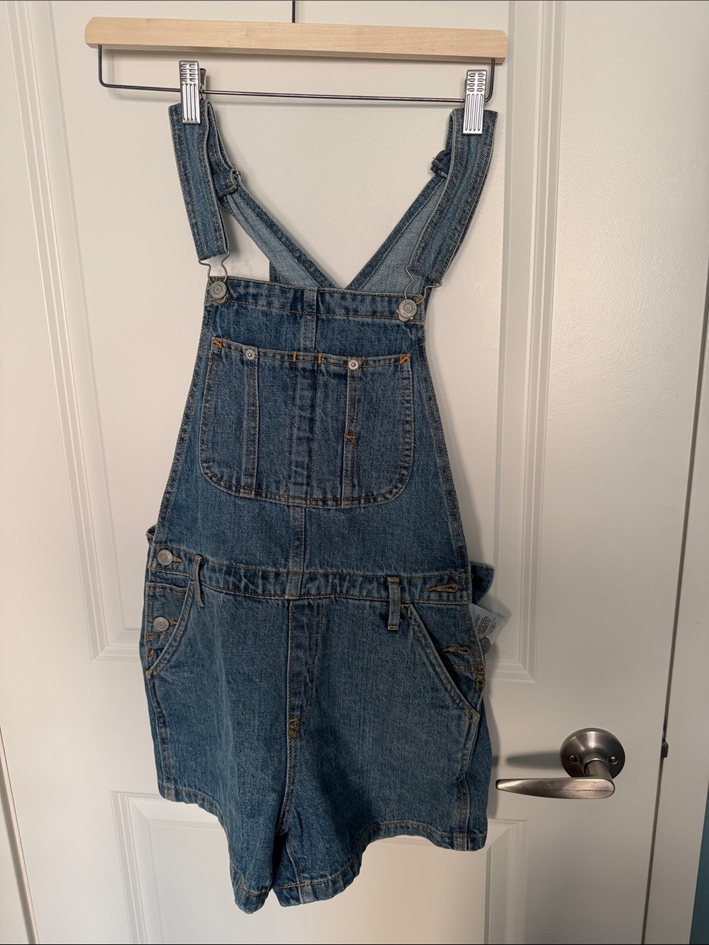 TNA Denim Blue Short Overalls